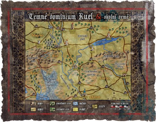 Obrázek Mapa Temného dominia Ruel a okolních zemí