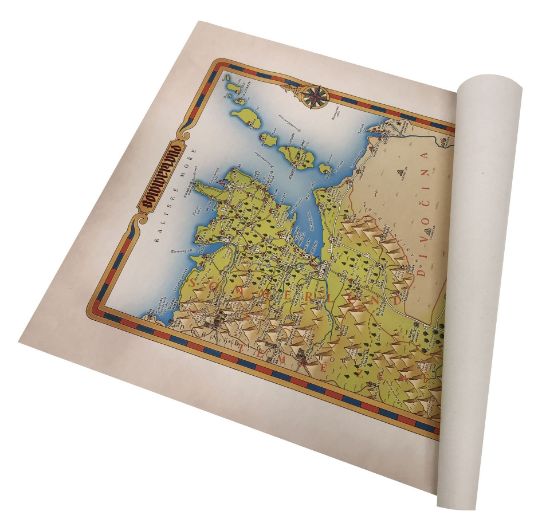 Obrázek Lone Wolf: Mapa Sommerlundu na plátně