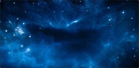 Obrázek Herní podložka (playmat) 180 x 90 cm (6'x3') - různé motivy  (neoprenová, obšitá, playmat) Space (vesmír)