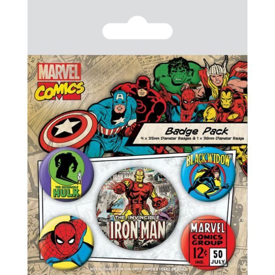 Obrázek Sada placek Marvel Comics - Iron Man, 5 ks
