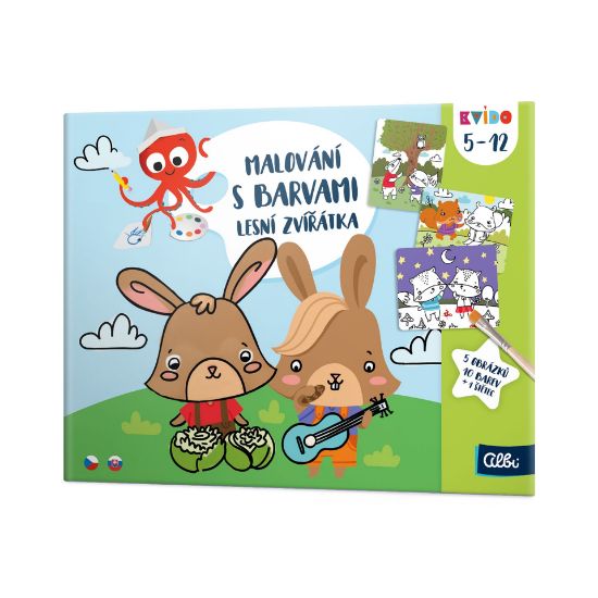 Obrázek Kvído - Malování s barvami:  Lesní zvířátka