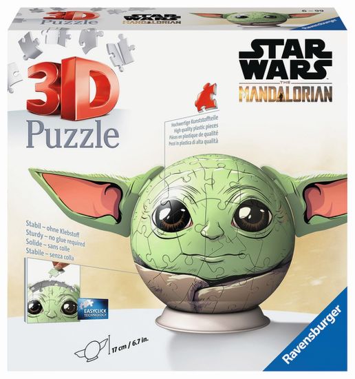 Obrázek Puzzle-Ball Star Wars: Baby Yoda s ušima 72 dílků
