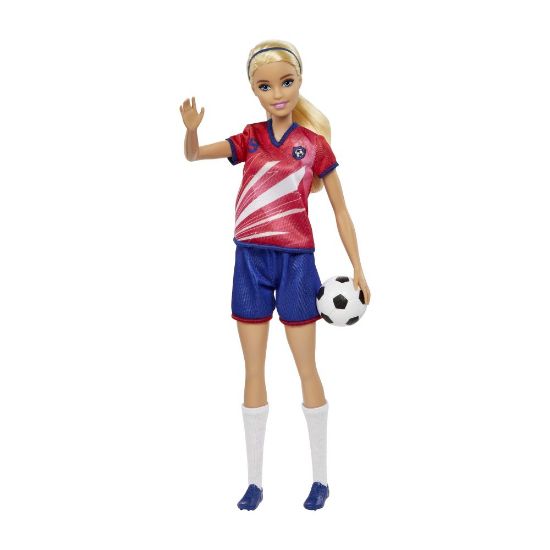 Obrázek Barbie fotbalová panenka  - BARBIE V ČERVENÉM DRESU