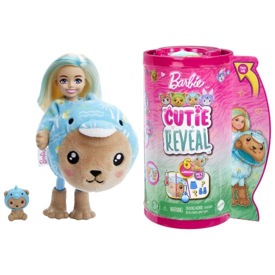 Obrázek BRB CUTIE REVEAL CHELSEA V KOSTÝMU - MEDVÍDEK V MODRÉM KOSTÝMU DELFÍNA