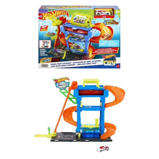 Obrázek Hot Wheels City color shifters automyčka s otočným tunelem