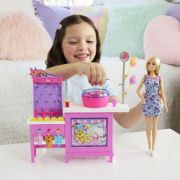 Obrázek Barbie panenka stánek s cukrovou vatou herní set 