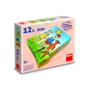 Obrázek Dřevěné kostky Pejsek a kočička – 12 kostek