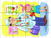 Obrázek Dřevěné kostky Povolání – 12 kostek