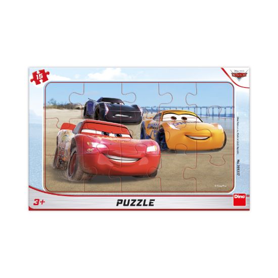 Obrázek Puzzle Cars závodí 15 dílků deskové
