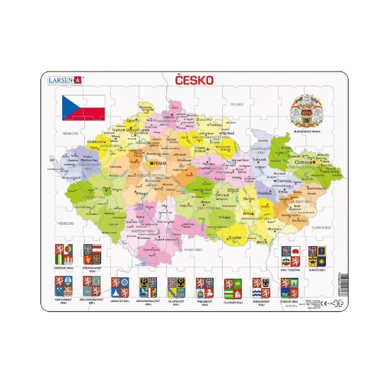 Obrázek ČESKÁ REPUBLIKA KRAJE 70 d. EDU deskové puzzle