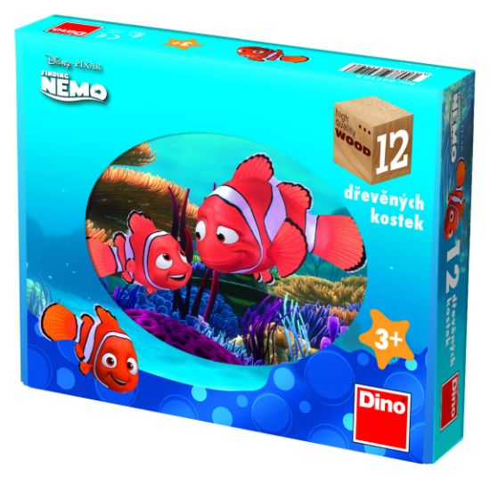 Obrázek Dřevěné kostky Nemo – 12 kostek