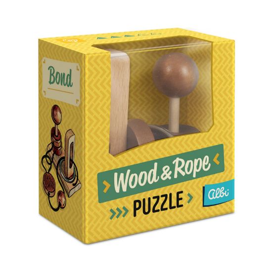 Obrázek Dřevěný provázkový hlavolam - Pouta