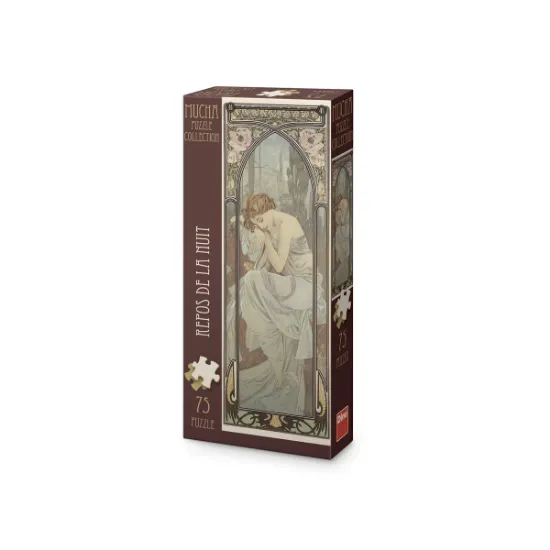 Obrázek Alfons Mucha – Odpočinek noci 75 panoramic Puzzle
