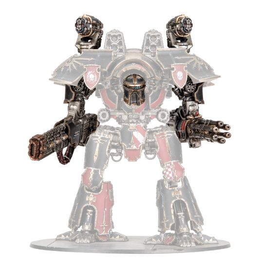 Warlord Titan Weapons: Volkite Destructor, Macro-Gatling Blaster, Graviton Ruinator, and Vulcan Mega-Bolter Array